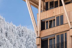 Facade with snowy background