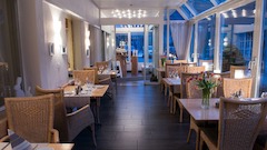 Wintergarten des Restaurants im Hotel Silberhorn in Lauterbrunnen