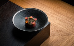 Swiss beef, kombu, ginger, nasturtium, olive oil