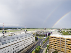 Die Aussicht aus ihrem Hotelzimmer im Mövenpick Hotel Geneva.