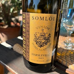 Somlói Hárslevelu 2013 trockener, reifer Weisswein mit kräftigem Goldton, Aromen von Lindenhonig, Maracuja, Mango Ananas und Vanille. Die mineralische Tiefe des vulkanischen Terroirs prägt seine Struktur. Trotz langer Flaschenreife zeigt er Frische,