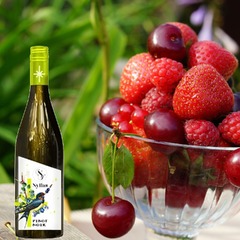 Pinot Noir Spätlese, rubinrot mit klarem Fruchtfokus. Mit Aromen von Erdbeere, Himbeere, Kirsche und roter Johannisbeere. Am Gaumen ausgewogen mit fruchtiger Süsse, dezenter Würze und feinem Tannin. Die elegante Struktur und der mittlere Körper machen